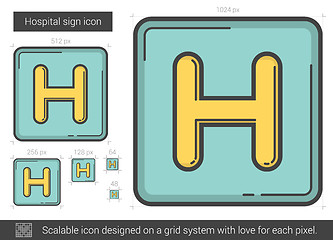 Image showing Hospital sign line icon.