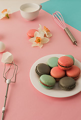 Image showing cookies cream on pink background