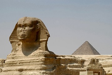 Image showing Sphinx and Chefren pyramid