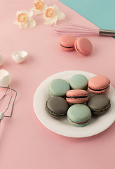 Image showing cookies cream on pink background