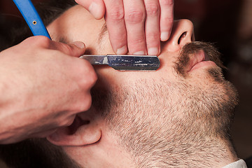 Image showing Hipster client visiting barber shop