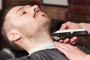 Image showing Hipster client visiting barber shop