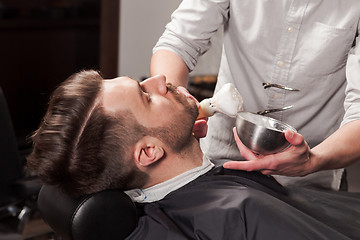 Image showing Hipster client visiting barber shop