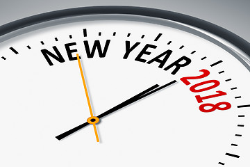 Image showing clock with new year 2018