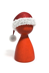 Image showing a red christmas pawn isolated on white