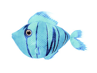 Image showing blue watercolor fish