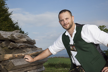 Image showing a man in bavarian traditional cloth