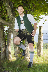 Image showing a man in bavarian traditional cloth