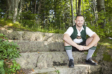 Image showing a man in bavarian traditional cloth