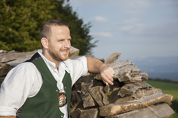 Image showing a man in bavarian traditional cloth