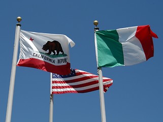 Image showing California, U.S.A. and Italy flags