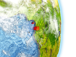 Image showing Equatorial Guinea in red on Earth