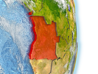 Image showing Angola in red on Earth