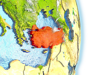 Image showing Turkey in red on Earth