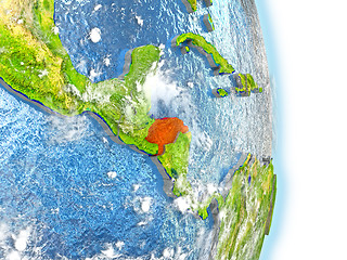 Image showing Honduras in red on Earth