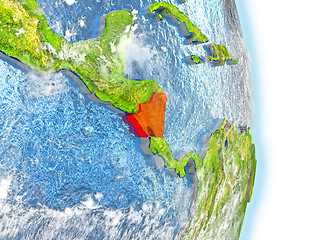 Image showing Nicaragua in red on Earth