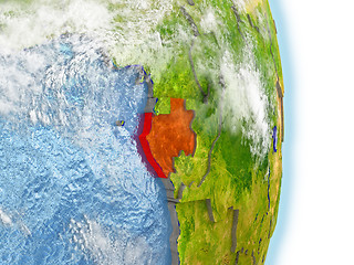 Image showing Gabon in red on Earth