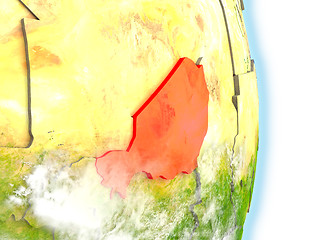 Image showing Niger in red on Earth