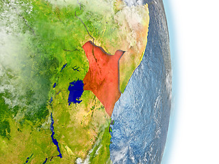 Image showing Kenya in red on Earth