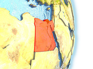 Image showing Egypt in red on Earth