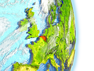 Image showing Belgium in red on Earth