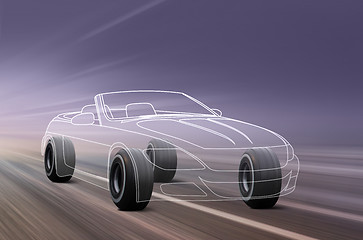 Image showing 3D illustration of sport car