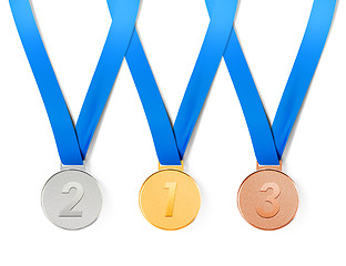 Image showing Collection of medals with path