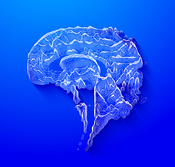 Image showing The brain in the form of a topographic map. The concept of modern technology, data transfer between neurons.