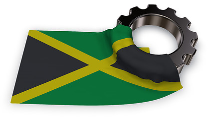 Image showing gear wheel and flag of jamaica - 3d rendering