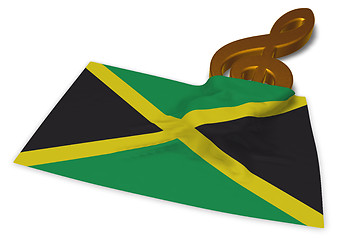 Image showing clef symbol symbol and flag of jamaica - 3d rendering