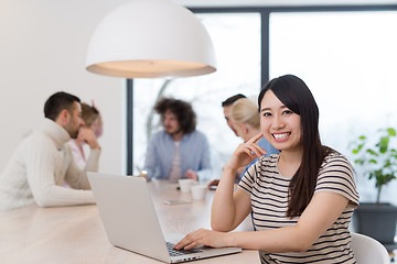 Image showing Startup Business Team At A Meeting at modern office building