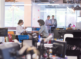 Image showing startup Business team Working With laptop in creative office