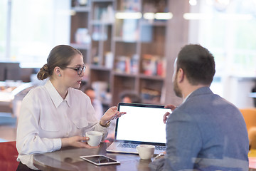 Image showing startup Business team Working With laptop in creative office