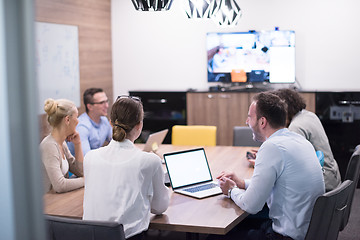 Image showing Startup Business Team At A Meeting at modern office building