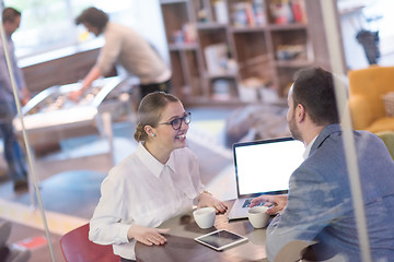 Image showing startup Business team Working With laptop in creative office