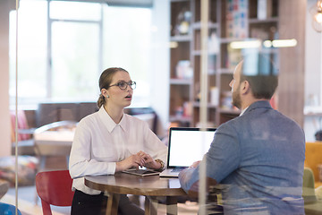 Image showing Business team Working With laptop in creative office