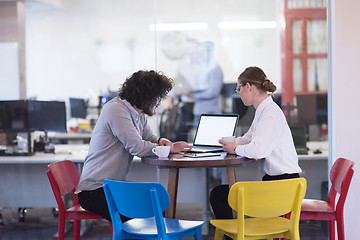 Image showing startup Business team Working With laptop in creative office