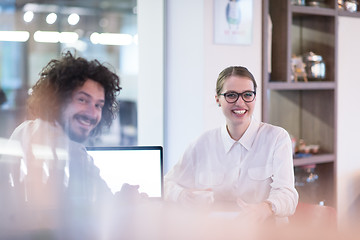 Image showing startup Business team Working With laptop in creative office