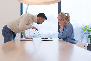 Image showing Startup Business Team At A Meeting at modern office building