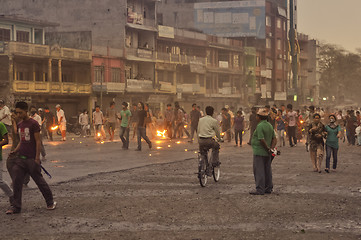 Image showing Protesting street in Nepal