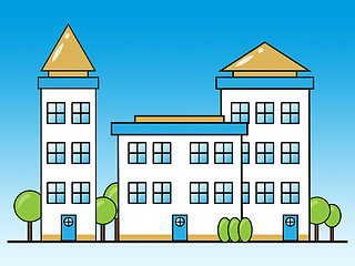 Image showing Apartment Building Shows Condominium Property 3d Illustration