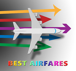 Image showing Best Airfares Indicates Optimum Cost Flights 3d Illustration