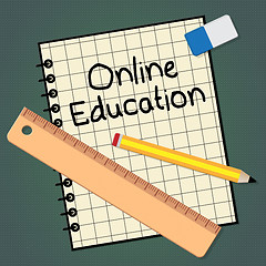 Image showing Online Education Representing Schooling Website 3d Illustration