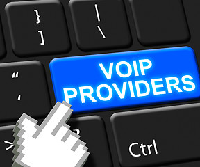 Image showing Voip Providers Key Showing Internet Voice 3d Illustration