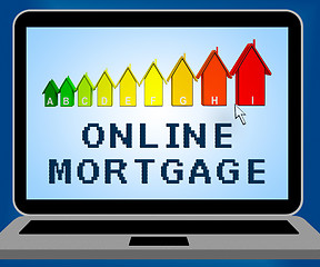 Image showing Online Mortgage Means Credit Finance 3d Illustration