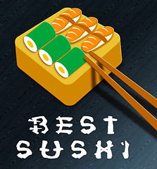 Image showing Best Sushi Showing Japan Cuisine 3d Illustration
