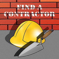 Image showing Find A Contractor Meaning Finding Builder 3d Illustration