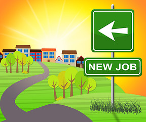 Image showing New Job Sign Showing Employment 3d Illustration