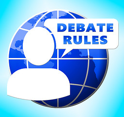 Image showing Debate Rules Showings Dialog Guide 3d Illustration