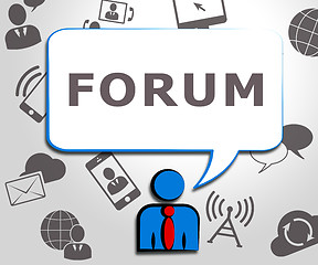 Image showing Forum Icons Represent Social Media 3d Illustration